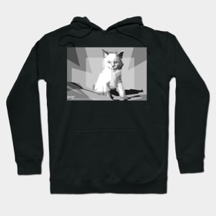 cat grayscale Hoodie